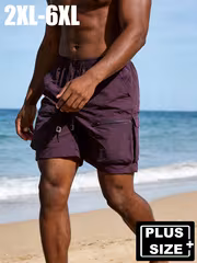 Plus-size Men's Shorts - Four Seasons Multi-Pocket Multi-Functional Zipper Cargo Shorts, Suitable for Outdoor Sports, Fitness, Hiking, Parties, Beach, Daily Casual Wear, Versatile Unisex Style, PLUS SIZE - Image 8