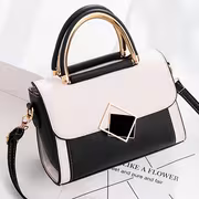 Wo White Synthetic Mini Handbag & Crossbody Handbag-Purse - Golden-Tone Hardware, Black-Tipped Strap, Zipper Closure, Multi-Compart T Handbag - Elegant Everyday for, Parties, (Pink/) - Synthetic Hand - Image 2