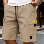3pcs Men's Summer Cargo Shorts, Outdoor Sports Multi-Pocket Workwear, Streetwear Brand Solid Color Athletic Casual Pants