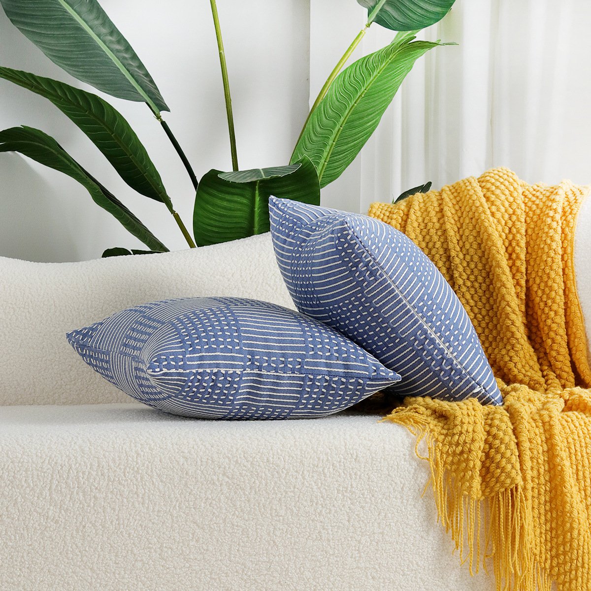 Simple Geometric Cotton Woven Jacquard Pillow Cover - Image 7