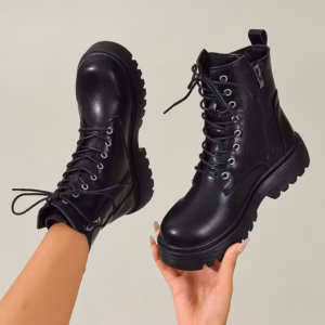Retro Literary Style Women'S Casual Lace-Up Ankle Boots, Winter Niche Design Sense Outdoor Versatile Short Boots, Unique Design And Soft Tones Full of Literary Film Texture., Women Shoes