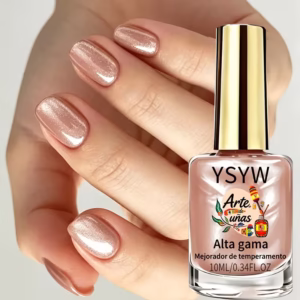 Summer Glass Bead Nude Nail Strengthener - 10ml Mirror-Clear Nude Glass Nail Hardener, Natural Quick-Dry Formula, Mirror-Like Natural Reflective Effect, Strengthens Nails, Durable Formula, High-Gloss Finish, Suitable for Weak Nails, Fits All Styles