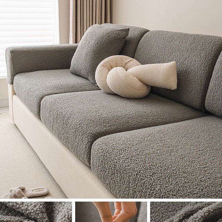 Creamy-Style Solid-Color Stretch Sofa Cover - Image 7