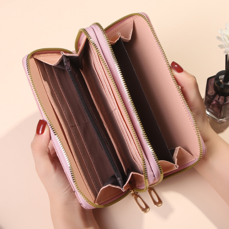 Women's Double Zipper Wallet Long Large Capacity - Image 5