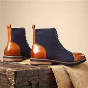 British-style Canvas Patchwork Ankle Boots, Urban Casual Versatile Style, Fashionable Daily Commuter Shoes - Image 7