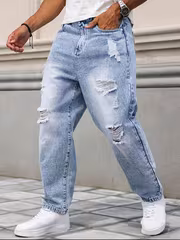 Men's Jeans, Loose, Non-bulk, Casual Blue Jeans, Are Perfect for Daily Casual Wear, Simple and High-end. - Image 2