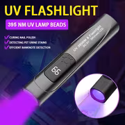 A Compact Black 395Nm Mini Flashlight, This Portable Purple Lamp Is Designed for Nail Polish And Features a Countdown Timer. It Is USB Rechargeable And Offers Two Lighting Modes, Making It Suitable for Both Nail And Detecting Pet Urine Stains - Image 4