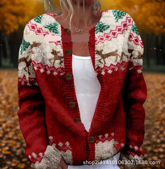 Womens Casual Printed Cardigan Jacket Top - Image 4