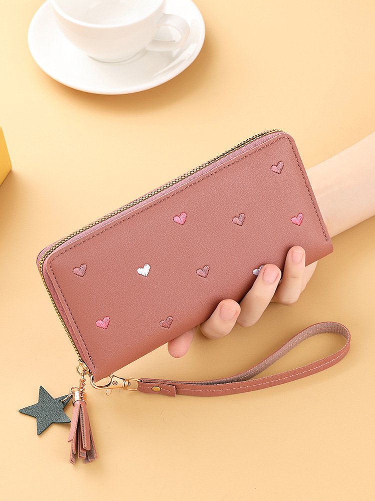 Cute Mini Embroidered Long Wallet For Women - Image 5