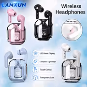 Transparent Wireless Earbuds Wireless 5.3 Headphones with ENC Noise Canceling Earphones, HiFi Dual Stereo Microphone In-Ear Earbuds with Charging And LED Digital Display Sports Headset. - Image 4