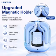 Transparent Wireless Earbuds Wireless 5.3 Headphones with ENC Noise Canceling Earphones, HiFi Dual Stereo Microphone In-Ear Earbuds with Charging And LED Digital Display Sports Headset. - Image 7