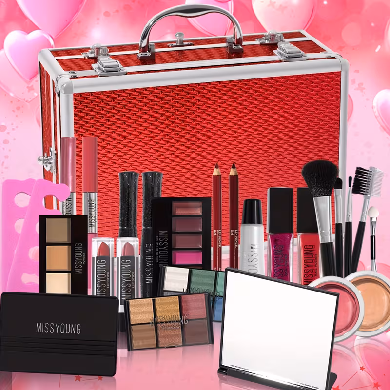 Luxury Mother'S Day Makeup Gift Set, Mascara, Blush, Eyeshadow, Lipstick, Makeup Brushes, Mirror And More Makeup Products, Portable Full Series Makeup Set, New Year'S Gift, Exclusive Gift for Girlfriend & Girls-Premium Red Gift Box, Birthday Gifts
