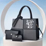 New Patchwork Color-block Briefcase with Personalized Butterfly Floral Pattern, Large Capacity Women's Tote Bag. Highly Aesthetic Lettering Bag and Versatile Handbag/shoulder Strap Design Featuring a Refined Stiff Structure Ideal for Daily Commutes - Image 6
