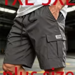 Men'S Plus Size Cargo Shorts, Lightweight Breathable Practical Multi-Pocket Casual Shorts, Comfortable Elastic Waist Adjustable Drawstring, Suitable for Running, Fitness, Outdoor Activities, And Casual Wear