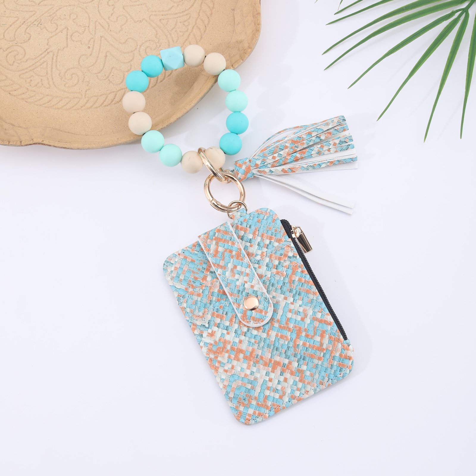 Silicone Bead Bracelet Weaving Pattern Card Holder Coin Purse - Image 7