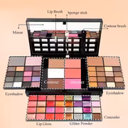 74-Color Professional Makeup Palette & Lipstick Set Suitable for Eyeshadow, Lip Gloss, Concealer - Powder Formula with Pearly Matte Shades, Blending Palette for Contouring, Foundation Matching, for & - Image 2