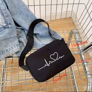 Chic Black ECG Print Belt Bag with Adjustable Strap, Multi-Functional Crossbody Bag for Outdoor Sports & Everyday Use, for Teenager - Image 3