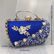 New Elegant Rhinestone Bead Decor Dinner Bag, Party, Wedding Women's Evening Handbag, Vintage Style Small Prom Bag - Image 6