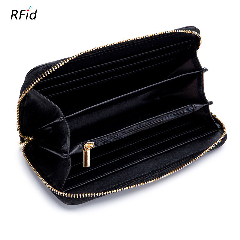 Womens Tassel First-Layer Leather Anti-Scanning Zipper Wallet - Image 7