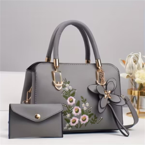 Fashionable Two-Piece Set for Women, Elegant Embroidered Handbag, Versatile Shoulder Bag, Trendy Clutch