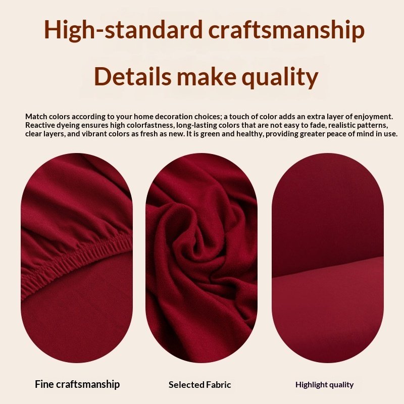 High-elastic Armless Fully Enclosed Dust-proof Minimalist Solid-color Fabric Sofa Cover - Image 9