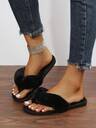Fall/Winter Flat Women's Flip Flops With Toe Clamp, Comfortable Indoor Slippers,Fluffy Slippers - Image 11