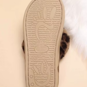 Fall/Winter Women's Fluffy Leopard Print Comfy House Slippers,Halloween