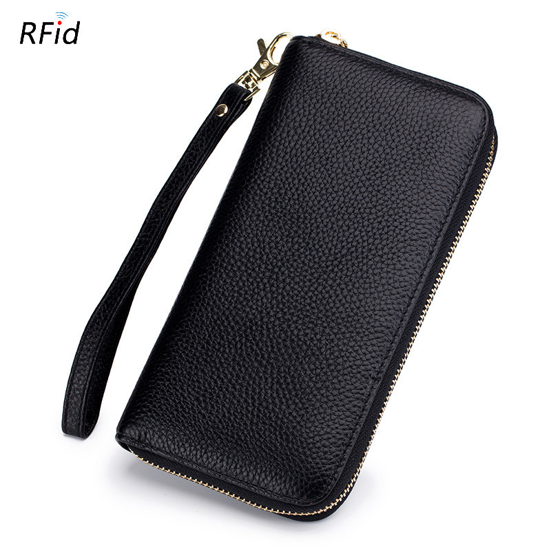 Womens Tassel First-Layer Leather Anti-Scanning Zipper Wallet - Image 9