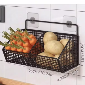 Fruit And Vegetable Basket, Tabletop Storage Rack, Countertop And Wall-Mounted Fruit Rack, Snack And Seasoning Rack, Multi-Functional Storage Basket For Kitchen And Living Room (For Storing Potatoes And Onions), Food Kitchen Storage, Kitchen Organizer Box, Convenient Kitchen Accessories, Kitchen Seasoning Rack