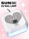 LIMEGIRL Professional UV Nail Lamp, Colorful Crystal Heart Shaped Nail Dryer, Large Capacity Gel Nail Lamp With Cute Heart-Shaped Timer Button, Fast Curing Lamp With LCD Display And Auto Sensor, Suitable For Gel Manicure, Christmas Gift, For Women And Girls, For Nail Salon And Home Use, Purple, Pink, White - Image 11