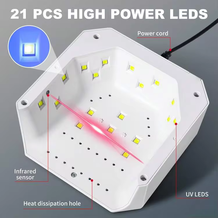 LIMEGIRL Professional UV Nail Lamp, Colorful Crystal Heart Shaped Nail Dryer, Large Capacity Gel Nail Lamp With Cute Heart-Shaped Timer Button, Fast Curing Lamp With LCD Display And Auto Sensor, Suitable For Gel Manicure, Christmas Gift, For Women And Girls, For Nail Salon And Home Use, Purple, Pink, White - Image 5