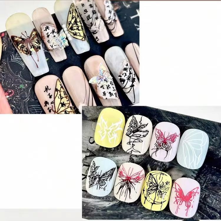 Nail Art Stamping Plate, Steel Stamping Plate For Beginners, No Hand-Painting Required, Nail Decoration Template, Panda Bamboo Lively Butterfly French Line Plaid Nail Art Pattern Transparent Transfer Silicone Stamp Steel Plate Nail Art Tool - Image 5