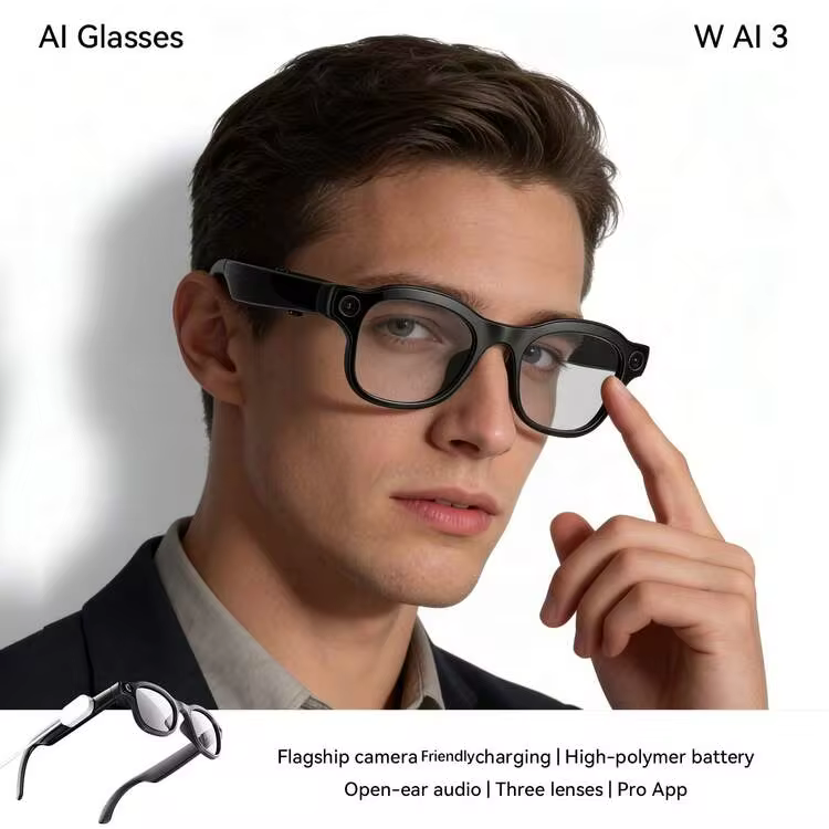 PANDA W AI 3 Smart Glasses, Bluetooth Earphone Call, 8MP Wide-Angle Camera, Video/Audio Recording, Sync Smartphone Multimedia Music, AI Smart Q&A, Photo Object Recognition, Real-Time Translation, Meeting Notes, Long Battery Life, Low Latency, Wireless Glasses For Business, Travel, Holiday Gift - Image 5