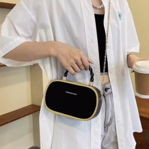 PU Leather Foil Print Fashion Letter Colorblock Minimalist Metal Braided Mini Handbag Box Bag For Women