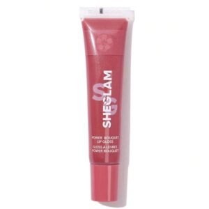 SHEGLAM Power Bouquet Lip Gloss -Power Petals Shiny Tinted Moisturizing Lip Gloss Plumping Non-Sticky Lip Oil Repairing Cherry Blossom Extract Lip Care Rosa Lip Gloss