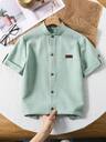 SHEIN Explorewe Young Boy Casual Contrast Color Pocket Front Button Short Sleeve Shirt, Summer - Image 10
