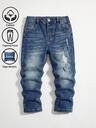 SHEIN Playful Pals Young Boy Dark Grey Distressed Ripped Jeans,Comfortable Elastic Waist Fitted Denim Pants,Back-To-School Winter 80s Career Day Chic Fashionable Casual - Image 12