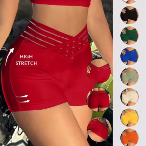 SHEIN SXY Women's Summer Low Waist Solid Color Hollow-Out Sexy Shorts