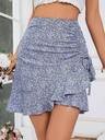 SHEIN VCAY Women Fashionable And Versatile Summer Drawstring Ruffle Hem Skirt - Image 8