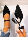 Stylish Versatile Spring/Summer High Heel Chunky Heel Pointed Toe Two-Way Mules - Image 12