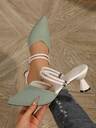 Stylish Versatile Spring/Summer High Heel Chunky Heel Pointed Toe Two-Way Mules - Image 9