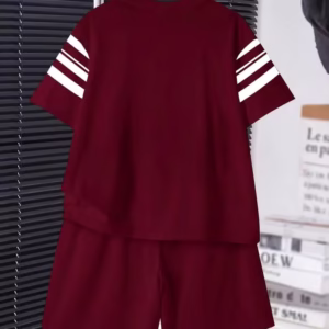 Tween Boy Casual Comfortable Minimalist Round Neck Short Sleeve T-Shirt And Shorts Set