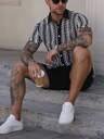 VENTUSAIL Men's Casual Mesh Striped Patchwork Set, Holiday - Image 9