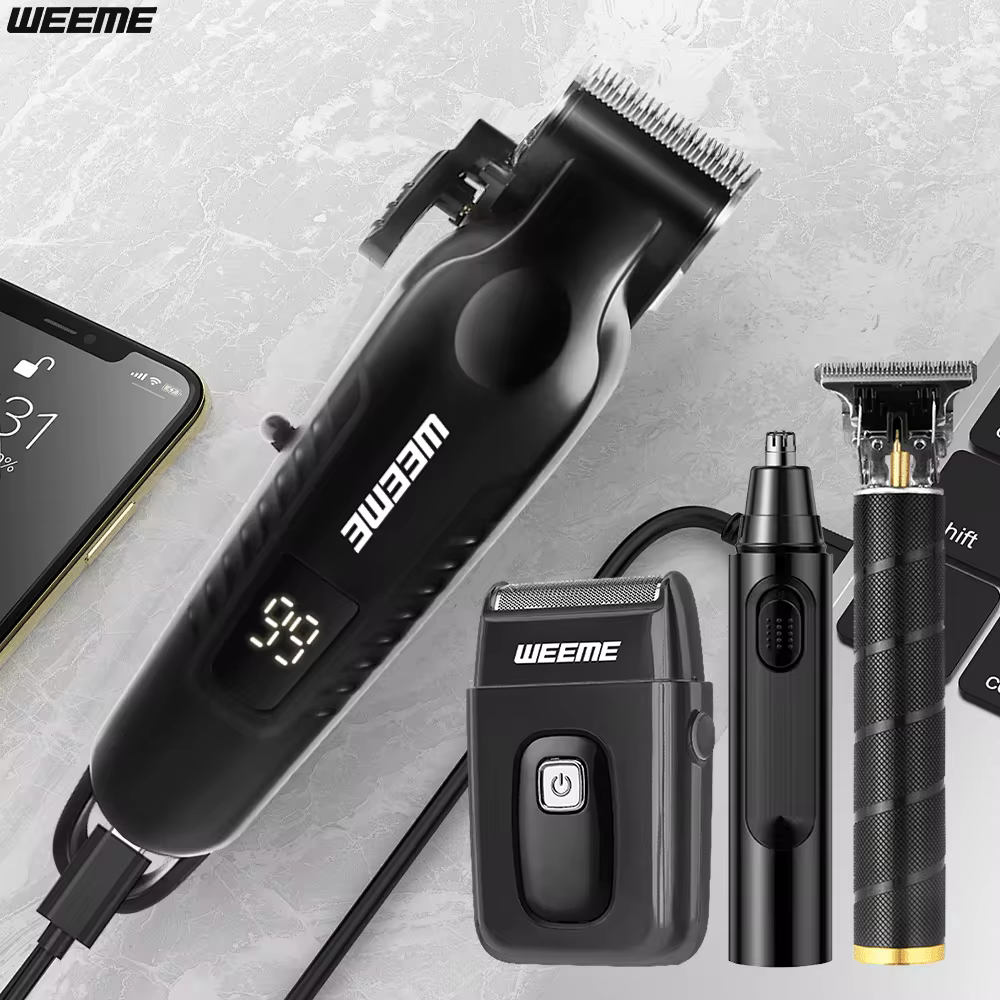 WEEME 4-In-1 Men's Wireless Electric Shaver And Trimmer Set, Includes Nose Hair Trimmer And Shaver, Multi-Functional Grooming Tools For Trimming, Shaving And Cleaning, Suitable For Home Use, Travel, And As A Gift For Boyfriend Or Father - Image 11