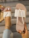 Women's Fashion Beach Flip Flops, Plus Size Toe Ring Sandals Suitable For Outdoor Vacation, Open Toe Slippers, Women's Bow Decor Flat Sandals, Lightweight Summer Slippers, Non-Slip Ladies Beach Shoes - Image 9