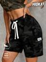 Women's Fashion Casual Camouflage Cargo Shorts, Drawstring Waist, Utility Pockets, Suitable For Summer Casual, Outdoor Sports Or Daily Wear - Image 10