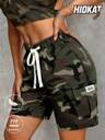 Women's Fashion Casual Camouflage Cargo Shorts, Drawstring Waist, Utility Pockets, Suitable For Summer Casual, Outdoor Sports Or Daily Wear - Image 12