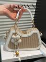Women's Handbag With Floral Woven Decor, Elegant Asymmetric Design, Suitable For Shopping, Commuting, Vacation - Image 2