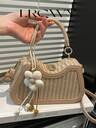 Women's Handbag With Floral Woven Decor, Elegant Asymmetric Design, Suitable For Shopping, Commuting, Vacation - Image 5