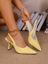 Women's Pointed Toe Kitten Heel Slip-On Sandals - Image 11